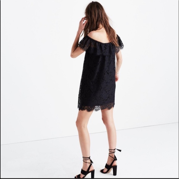 Madewell Floral Lace Off Shoulder Oversized Mini Dress Sz 0 - Picture 3 of 16